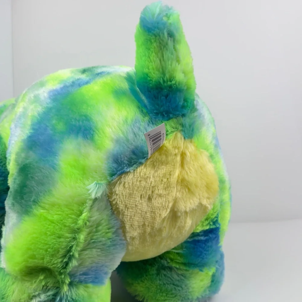 Dan Dee Jumbo Triceratops Plush 20” Tie Dye Dinosaur Stuffed Animal EUC